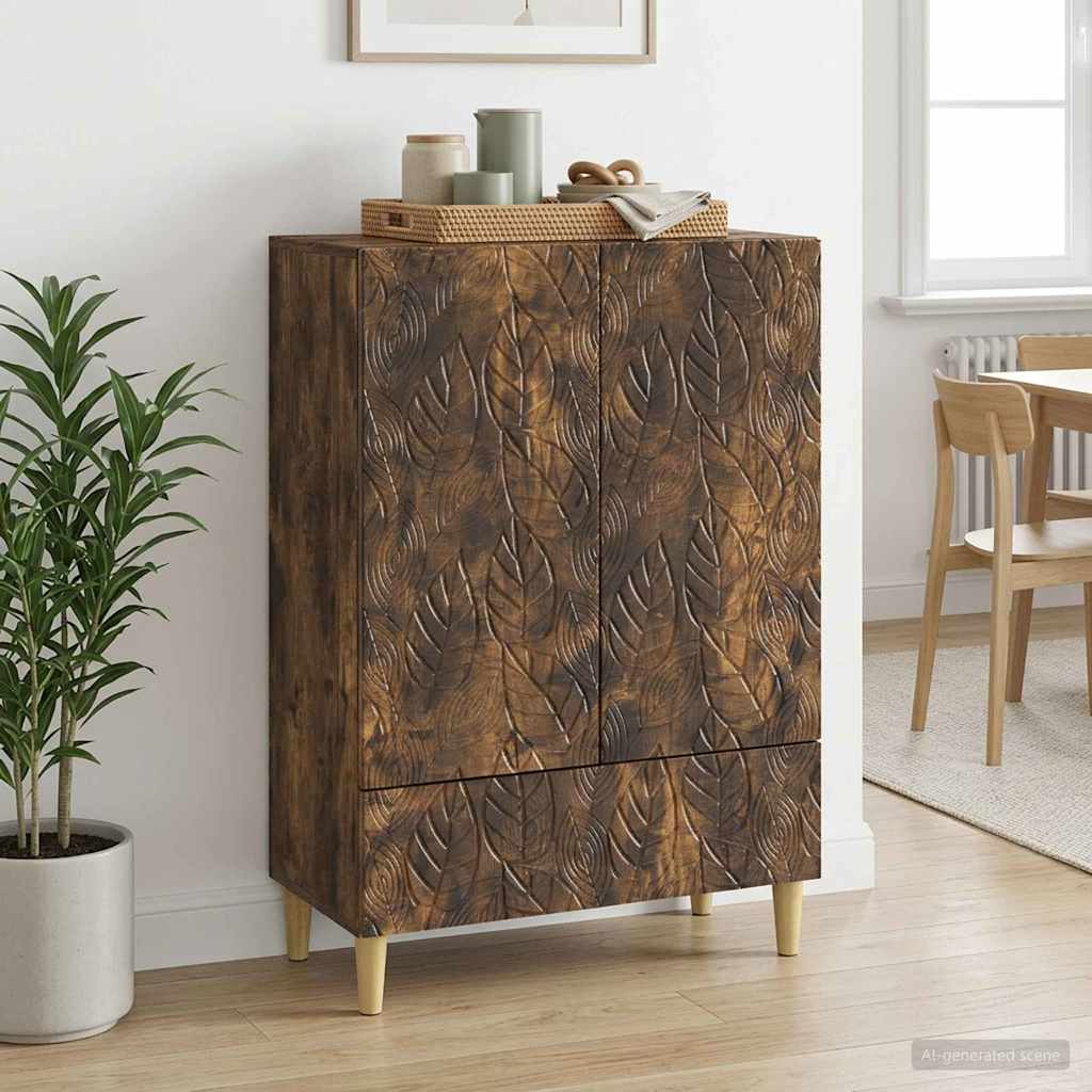 Dressoir Gerookt eiken 66 x 34,5 x 95 cm Bewerkt hout is nu te koop bij PeponiXL, paradijselijk wonen!