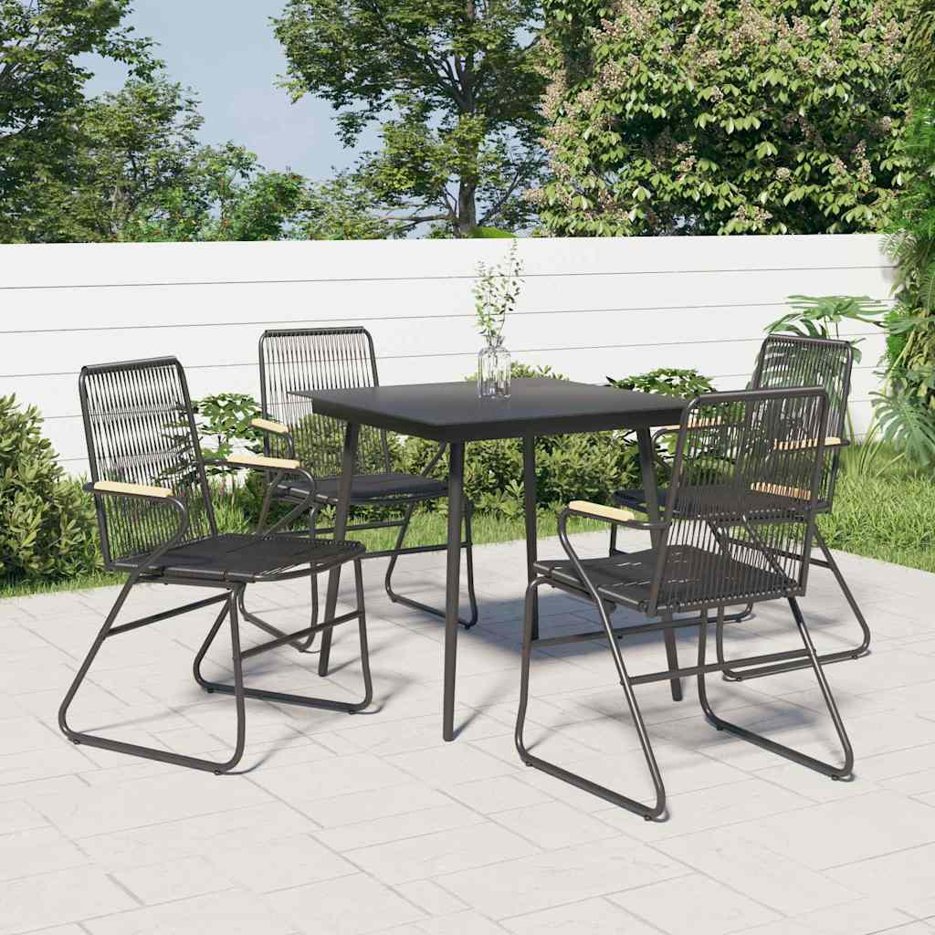 Tuinstoelen 4 st 58x59x85,5 cm PVC-rattan zwart is nu te koop bij PeponiXL, paradijselijk wonen!
