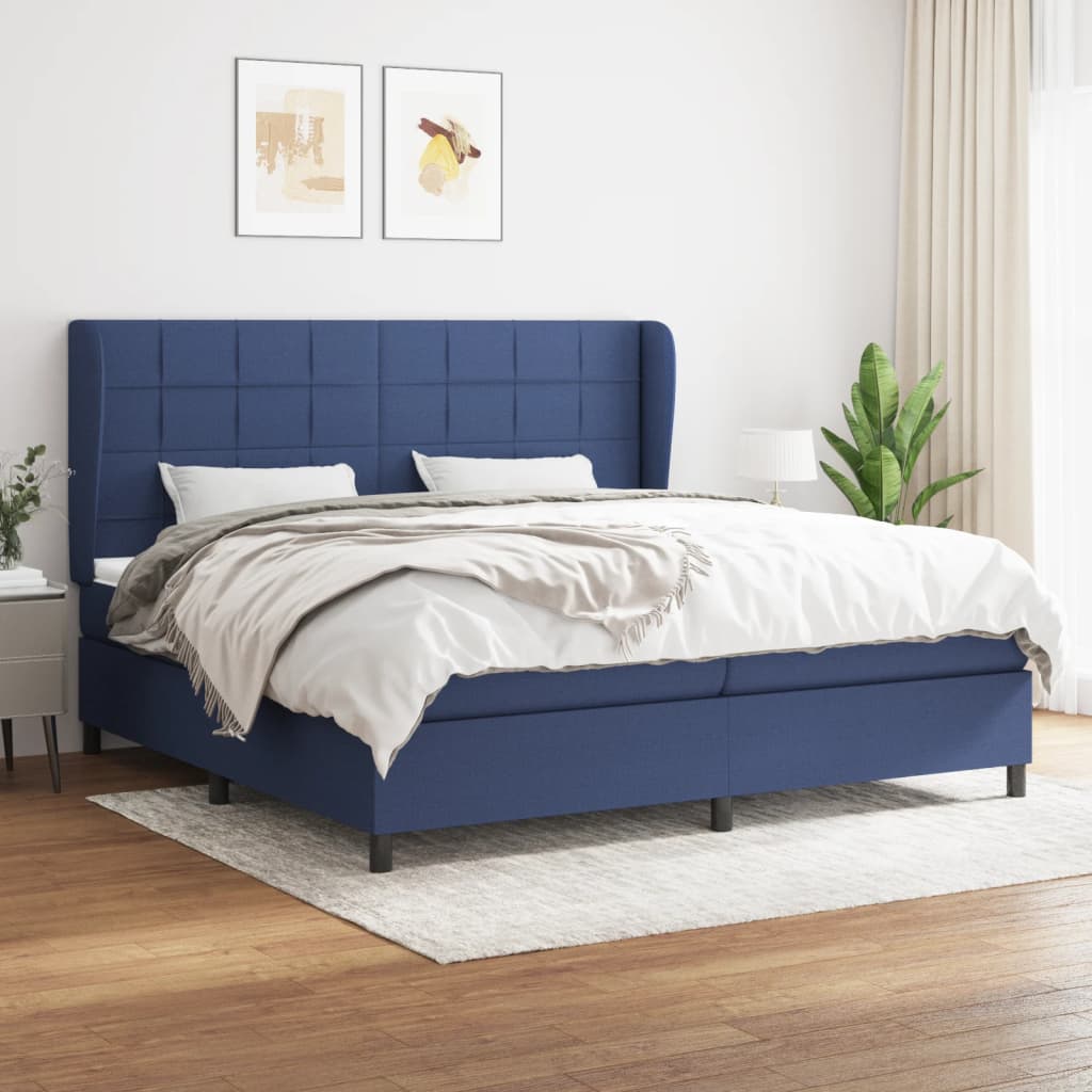 Boxspring met matras stof blauw 200x200 cm is nu te koop bij PeponiXL, paradijselijk wonen!