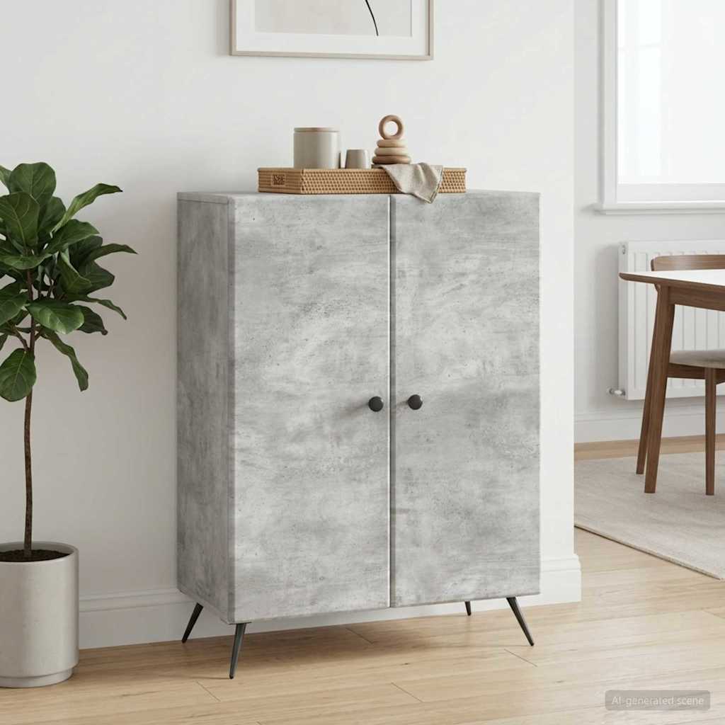 Dressoir Betongrijs 66 x 34,5 x 90 cm Bewerkt hout is nu te koop bij PeponiXL, paradijselijk wonen!