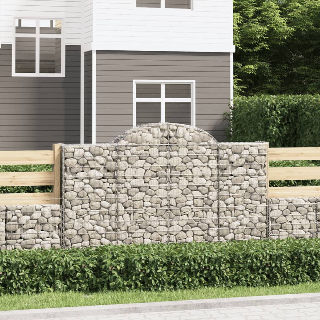 Schanskorven 3 st gewelfd 200x50x120/140 cm ijzer is nu te koop bij PeponiXL, paradijselijk wonen!