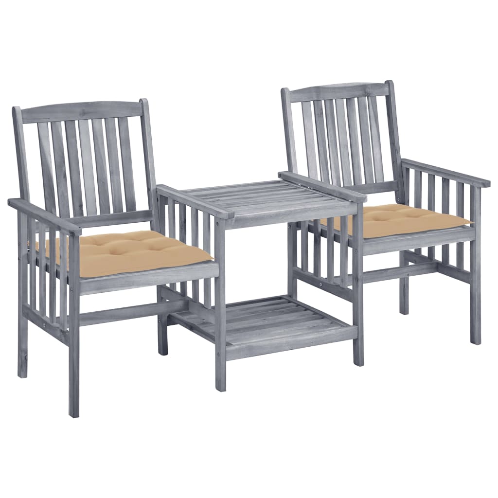 Tuinstoelen met tafeltje en kussens massief acaciahout is nu te koop bij PeponiXL, paradijselijk wonen!