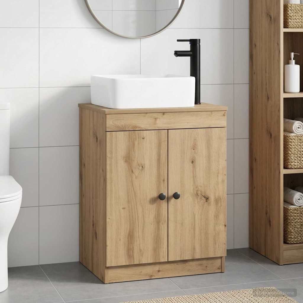 Badkamermeubelset Artisanaal eiken Bewerkt hout is nu te koop bij PeponiXL, paradijselijk wonen!