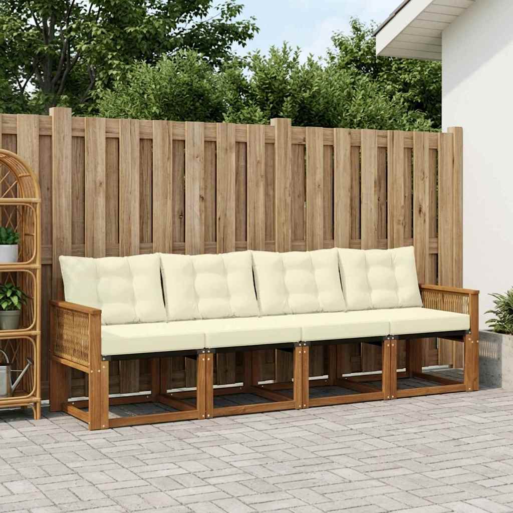Buiten bankenset met kussen 5 pcs Natuurlijk en Crème is nu te koop bij PeponiXL, paradijselijk wonen!