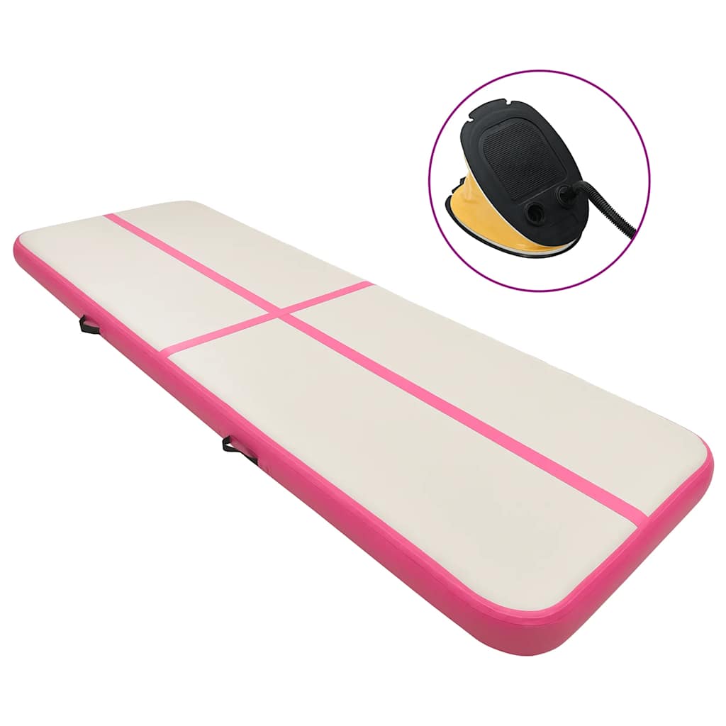 Gymnastiekmat met pomp opblaasbaar 700x100x20 cm PVC roze is nu te koop bij PeponiXL, paradijselijk wonen!