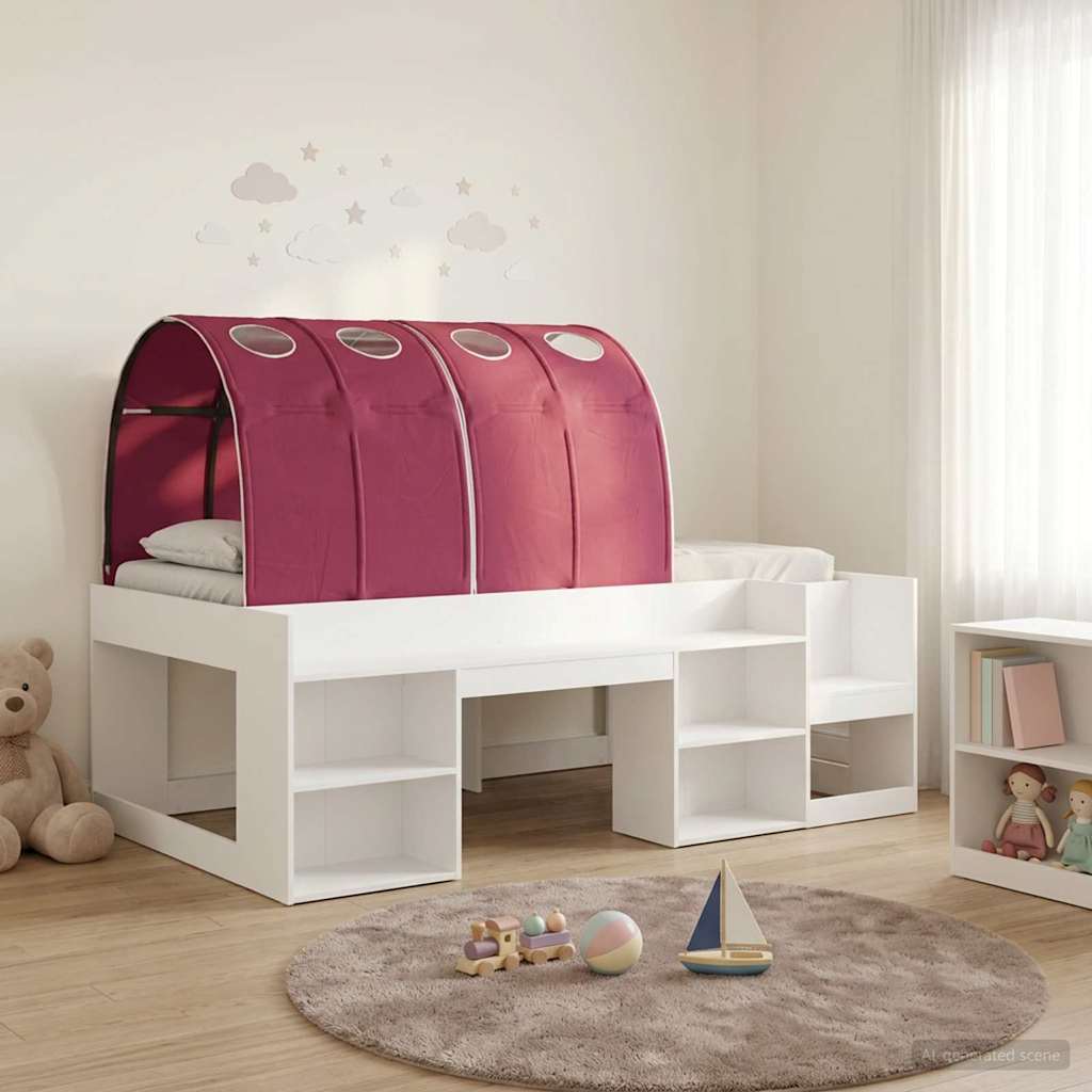 Hoge Bedframe voor Kinderen met Opslag 3 st Wit en Rood is nu te koop bij PeponiXL, paradijselijk wonen!