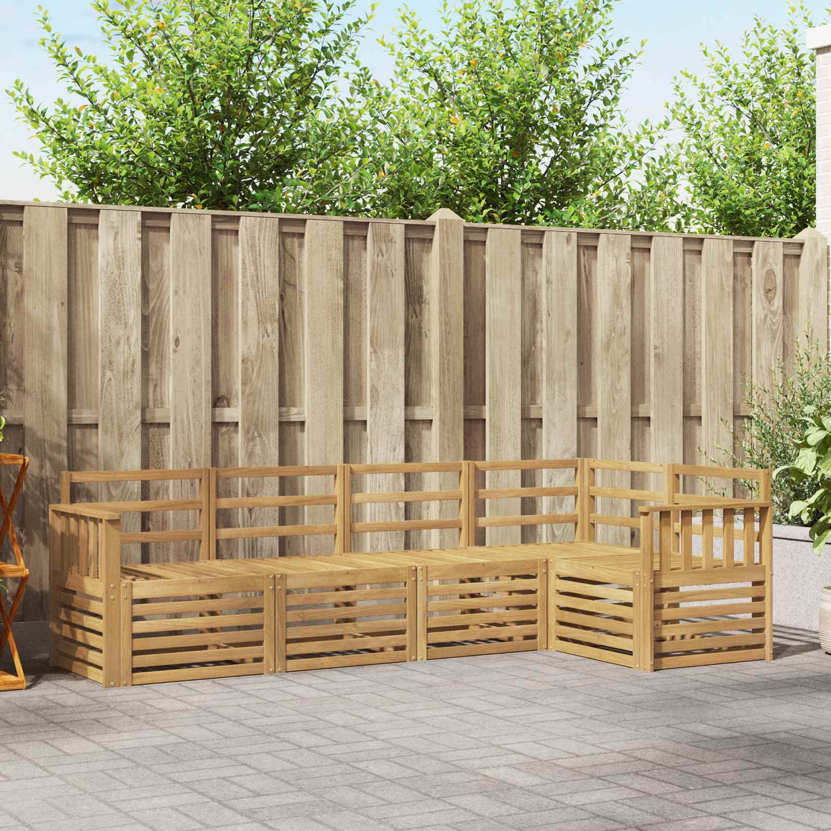 Buiten bankenset 5 pcs Wit 247 x 128,5 x 73 cm is nu te koop bij PeponiXL, paradijselijk wonen!