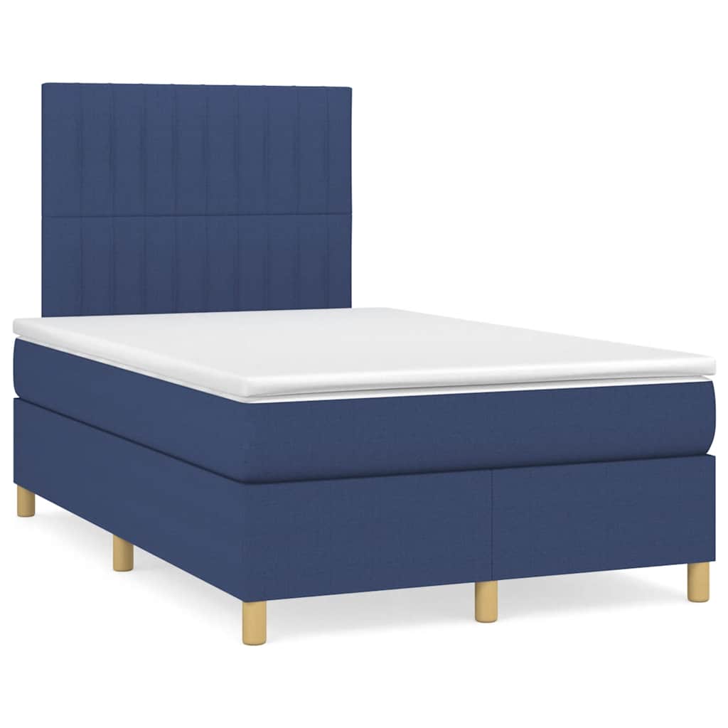 Boxspring met matras en LED stof blauw 120x190 cm is nu te koop bij PeponiXL, paradijselijk wonen!