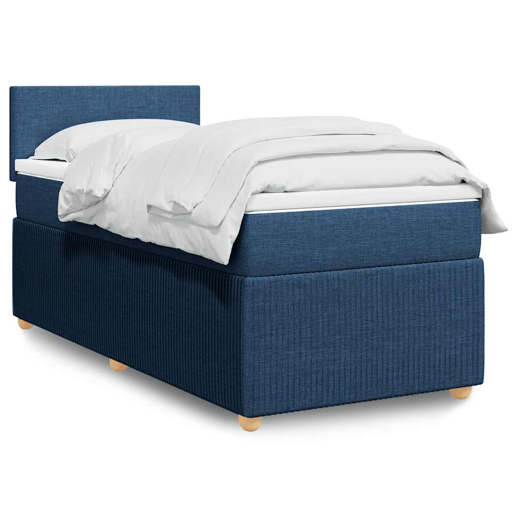 Boxspring met matras stof blauw 90x190 cm is nu te koop bij PeponiXL, paradijselijk wonen!