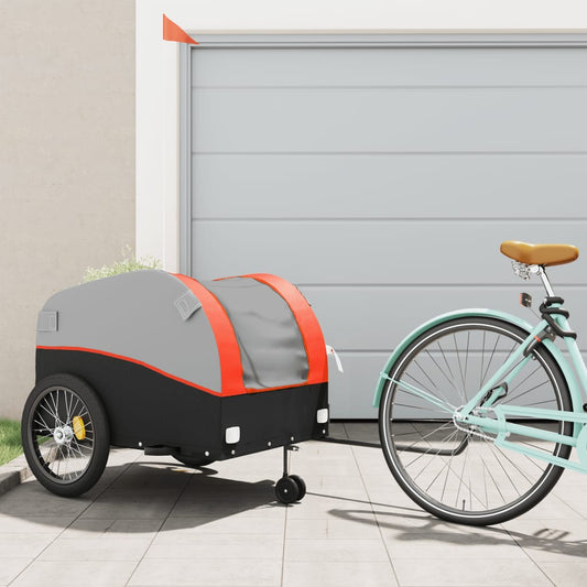 Fietstrailer 45 kg ijzer zwart en oranje is nu te koop bij PeponiXL, paradijselijk wonen!