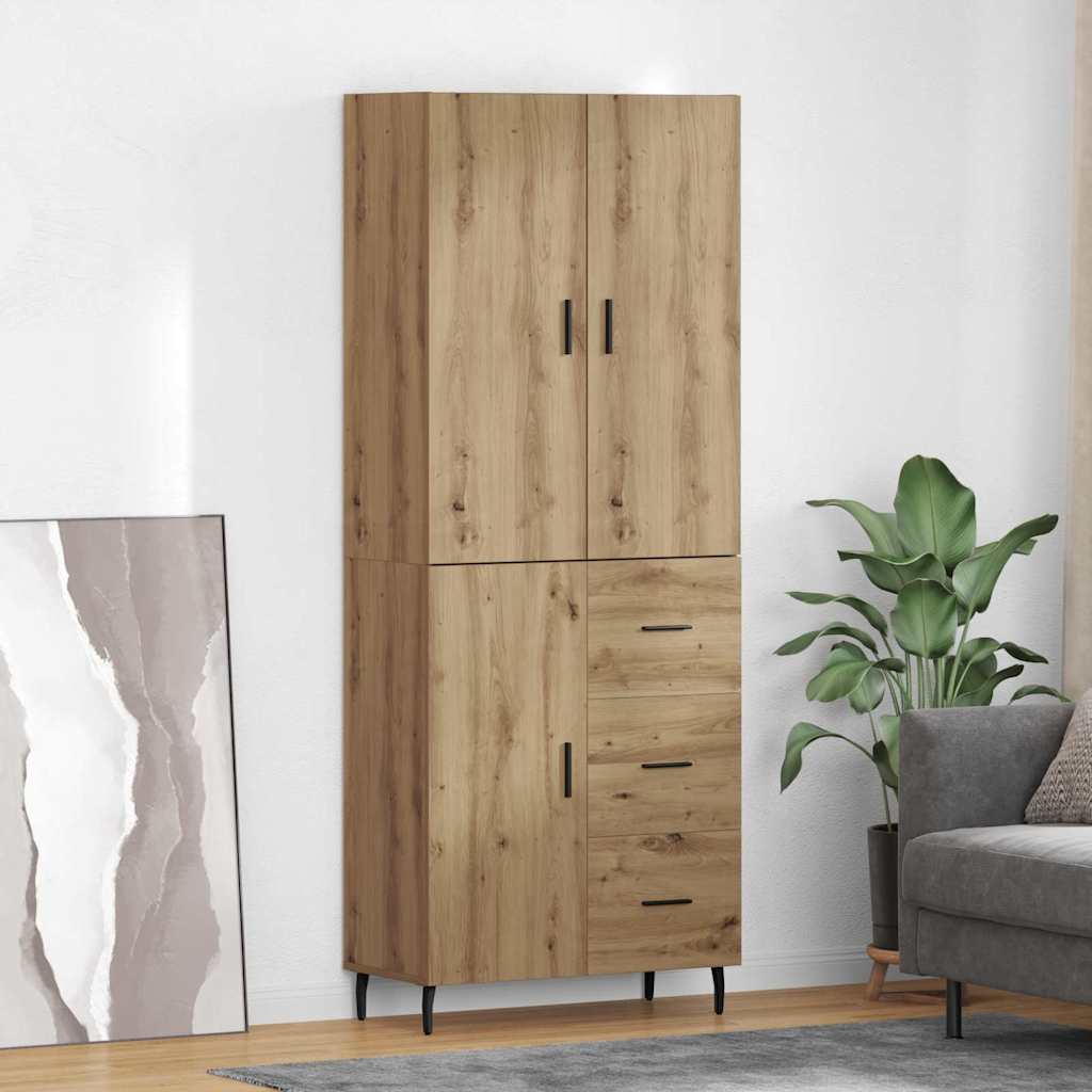 Hoge kast 2 pcs Artisan Eiken 69,5 x 34 x 180 cm Bewerkt hout is nu te koop bij PeponiXL, paradijselijk wonen!