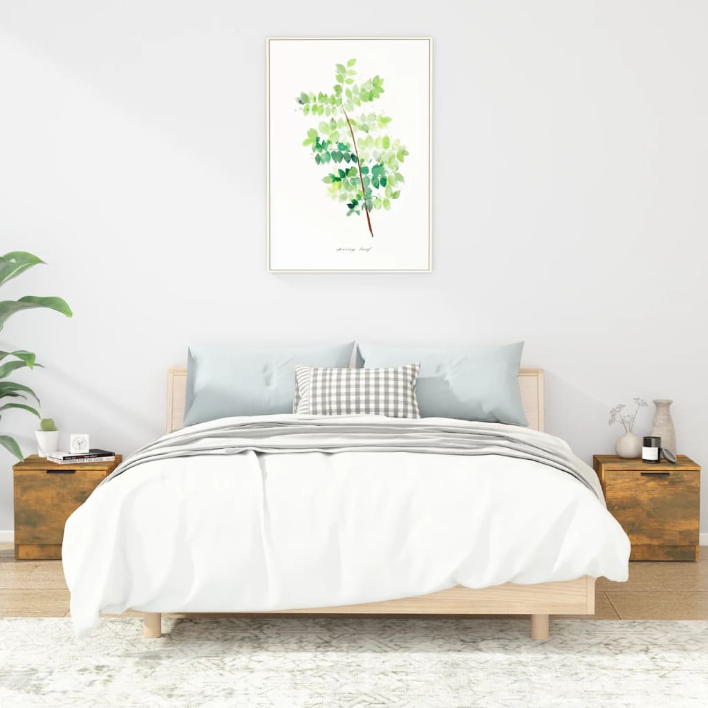 Nachtkastjes 2 st 40x39x40 cm gerookt eikenkleurig is nu te koop bij PeponiXL, paradijselijk wonen!