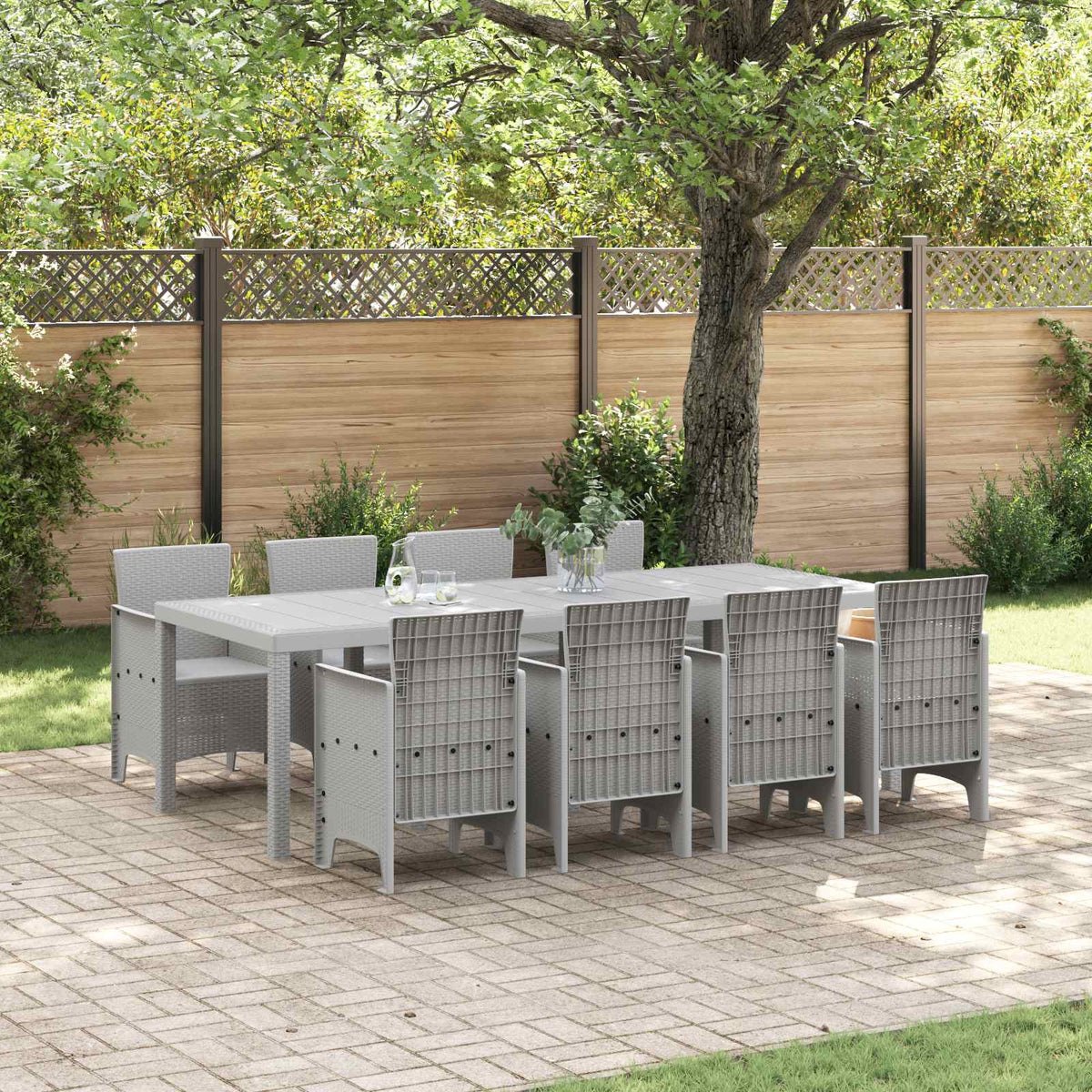 Tuin Eetset 9 st Wit Polypropyleen is nu te koop bij PeponiXL, paradijselijk wonen!