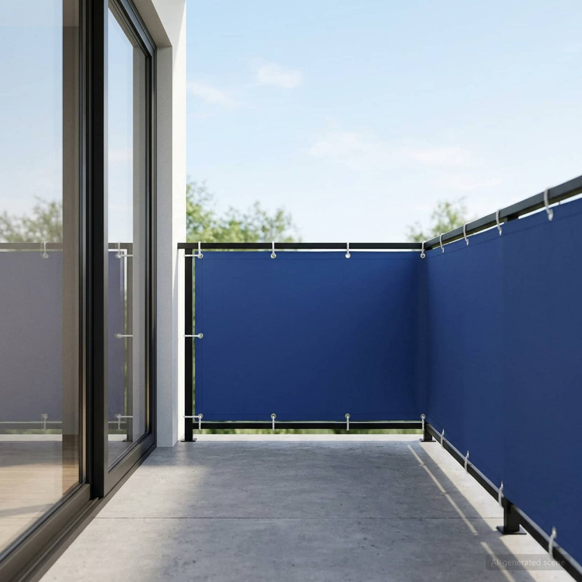 Balkon Privacy Scherm 150 x 1000 cm Stof met PU-coating Blauw is nu te koop bij PeponiXL, paradijselijk wonen!