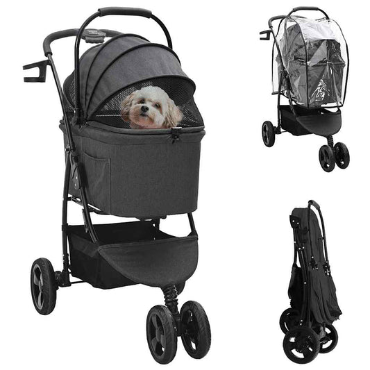 Opvouwbare Huisdierenwagen Zwart 78 x 54 x 101 cm Polyester is nu te koop bij PeponiXL, paradijselijk wonen!