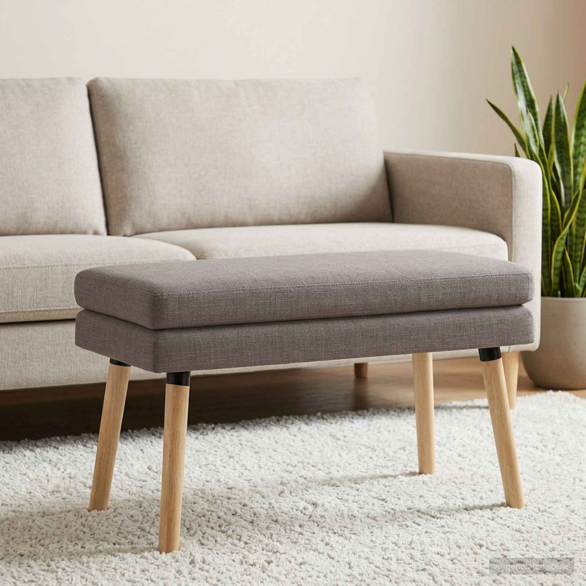 Dubbel Laagige Bank Taupe 80 x 40 x 47 cm Stof is nu te koop bij PeponiXL, paradijselijk wonen!