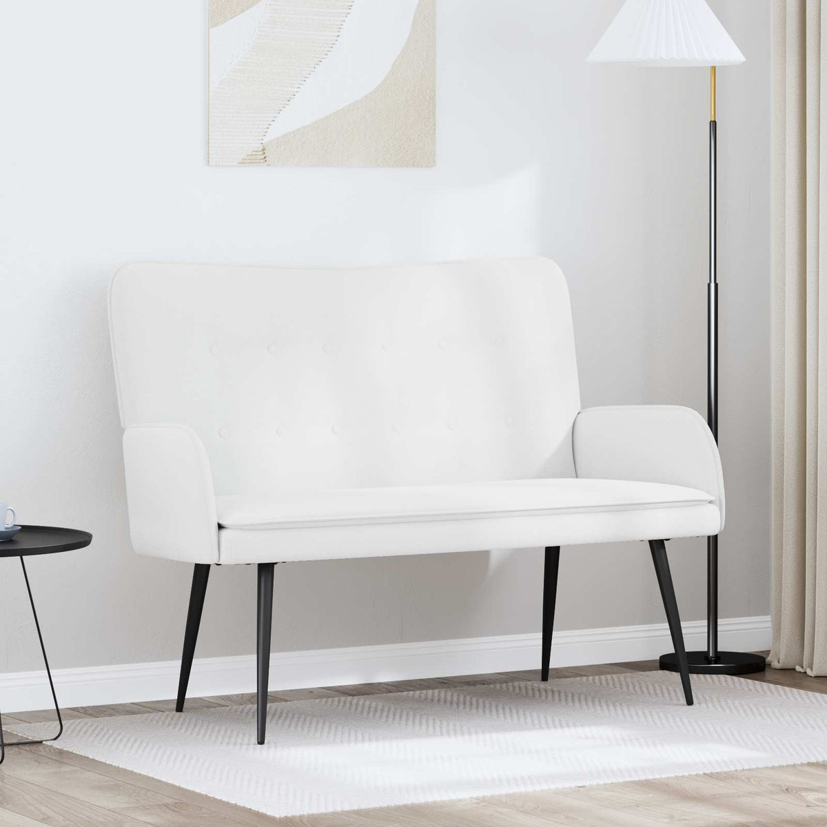 2-Zits Sofa Wit 115 x 61 x 87 cm Stof is nu te koop bij PeponiXL, paradijselijk wonen!