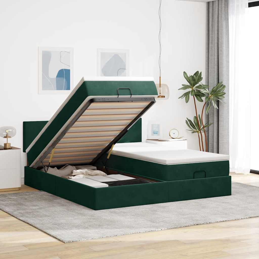 Ottoman bed met matrassen en LED's 200x200cm fluweel is nu te koop bij PeponiXL, paradijselijk wonen!