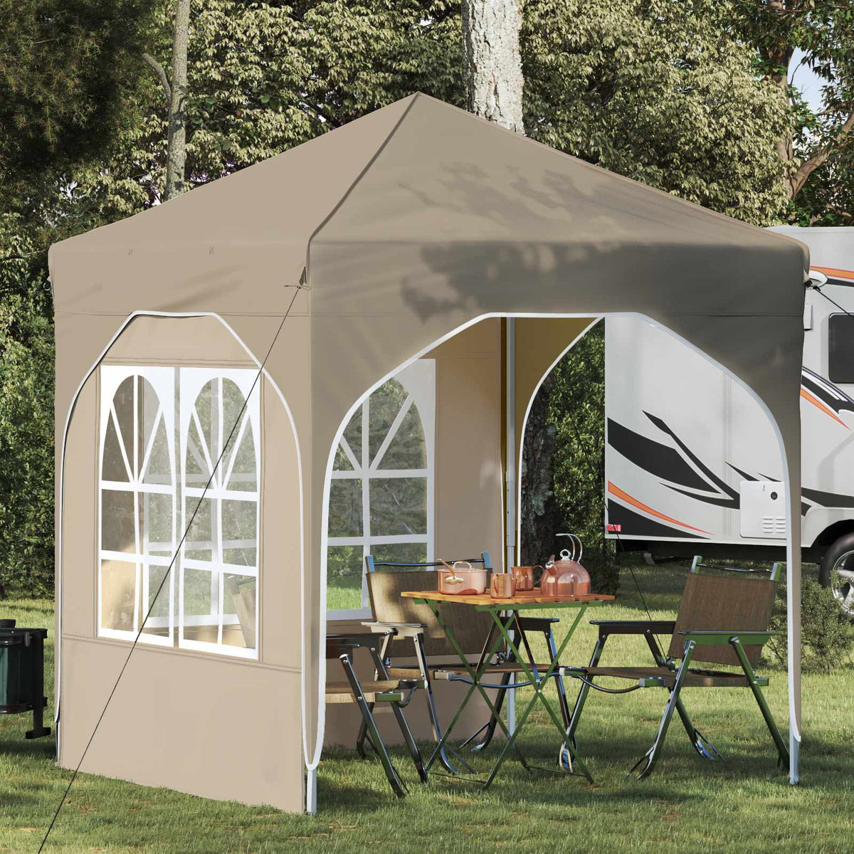 Pop-up Feesttent 192 x 192 x 245 cm Crèmekleurig is nu te koop bij PeponiXL, paradijselijk wonen!