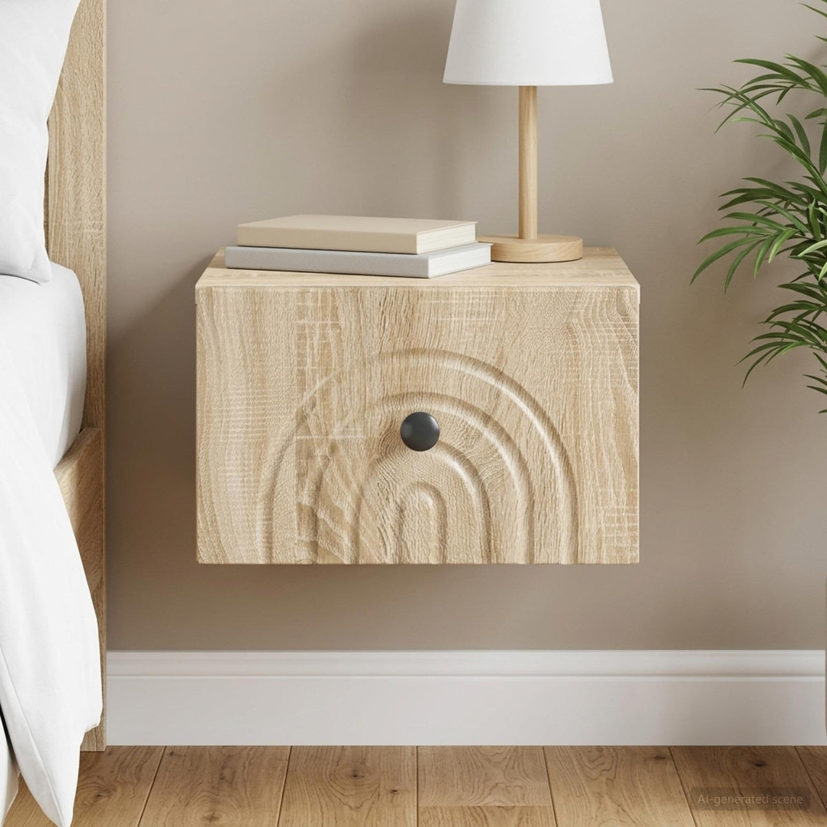 Wandbeugel Bedkast Sonoma Eiken 33 x 34,5 x 20 cm Bewerkt hout is nu te koop bij PeponiXL, paradijselijk wonen!