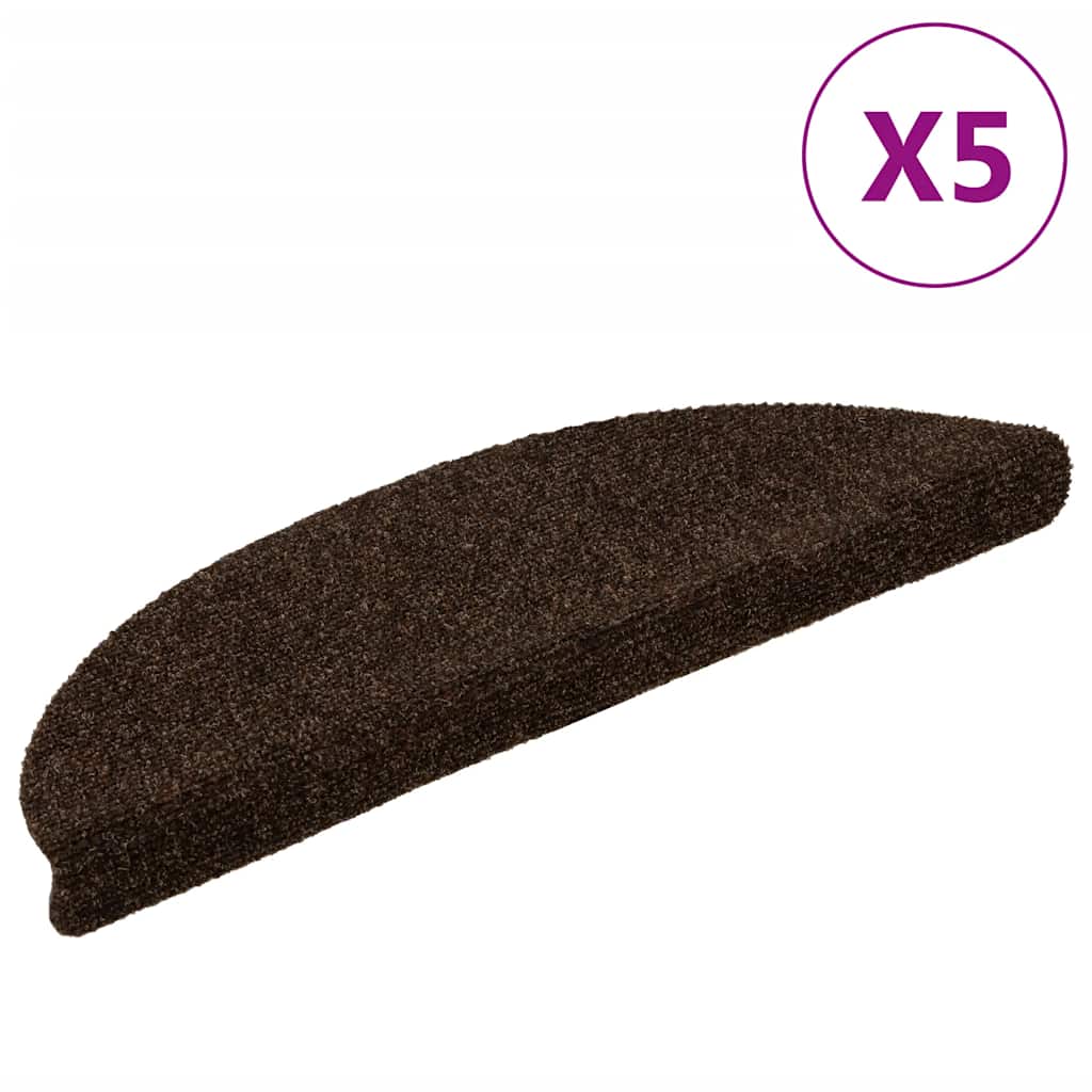 Trapmatten Zelfklevend 5 stuks 56x17x3 cm Bruin Halfrond is nu te koop bij PeponiXL, paradijselijk wonen!
