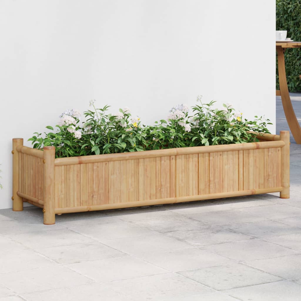 Plantenbak 100x30x25 cm bamboe is nu te koop bij PeponiXL, paradijselijk wonen!