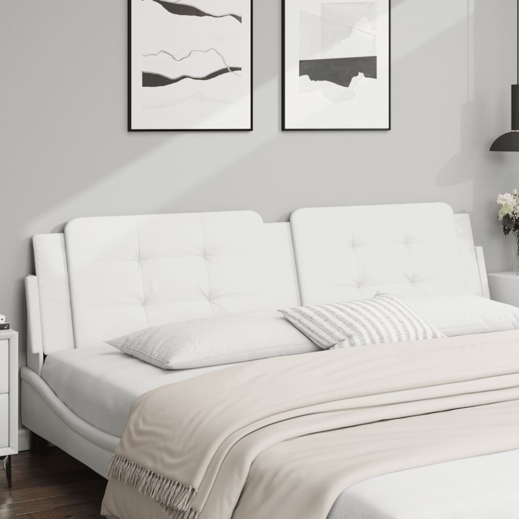 Hoofdbordkussen "Zadar" 200 cm kunstleer wit is nu te koop bij PeponiXL, paradijselijk wonen!