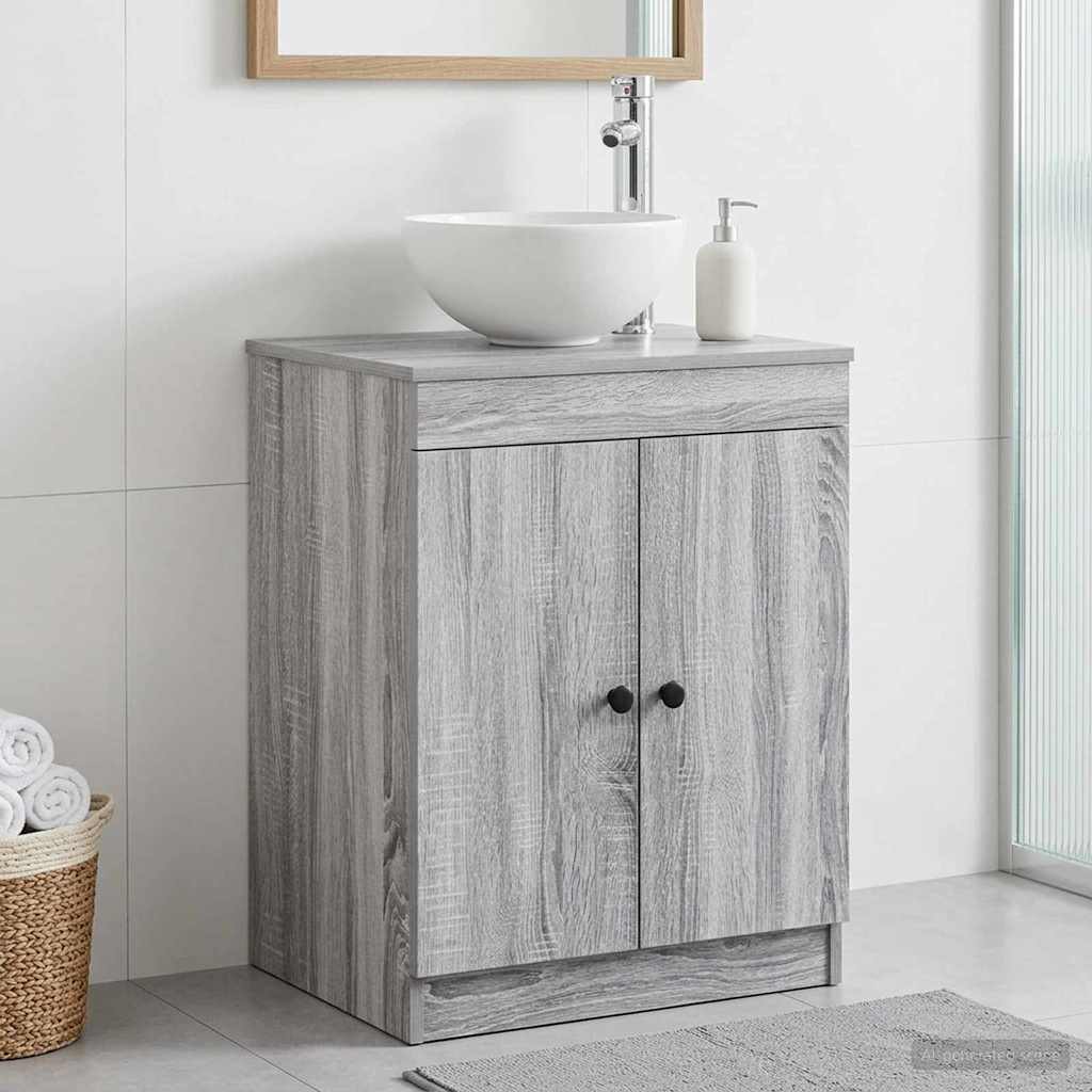 Badkamerkast Grijs Sonoma 54 x 41 x 70 cm Bewerkt hout is nu te koop bij PeponiXL, paradijselijk wonen!