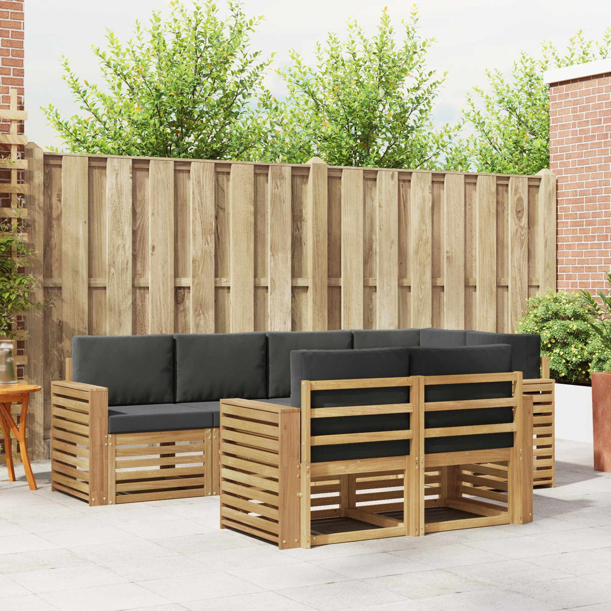 Buiten bankenset 7 pcs Wit en antracietkleurig is nu te koop bij PeponiXL, paradijselijk wonen!