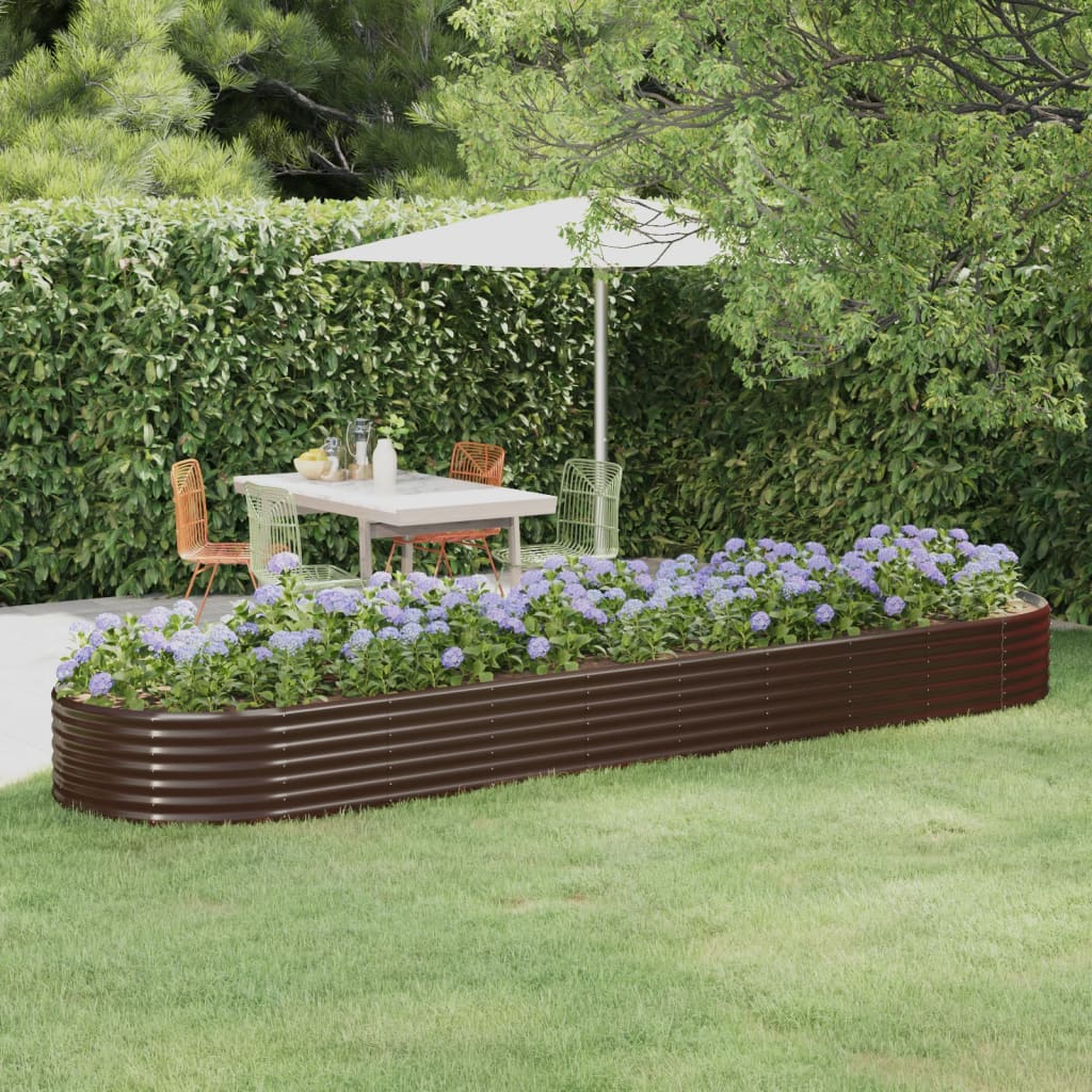 Plantenbak 396x100x36 cm gegalvaniseerd staal bruin is nu te koop bij PeponiXL, paradijselijk wonen!