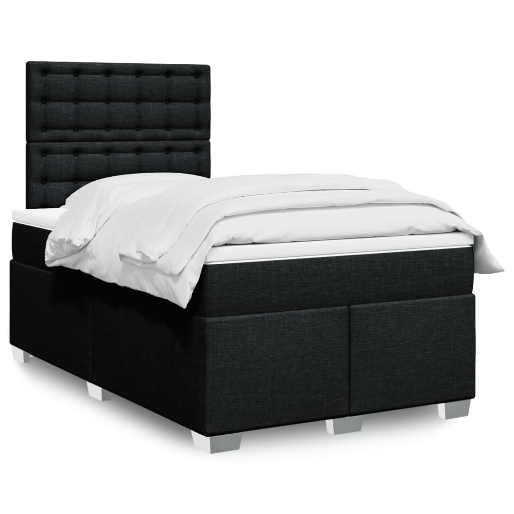 Boxspring met matras stof zwart 120x190 cm is nu te koop bij PeponiXL, paradijselijk wonen!