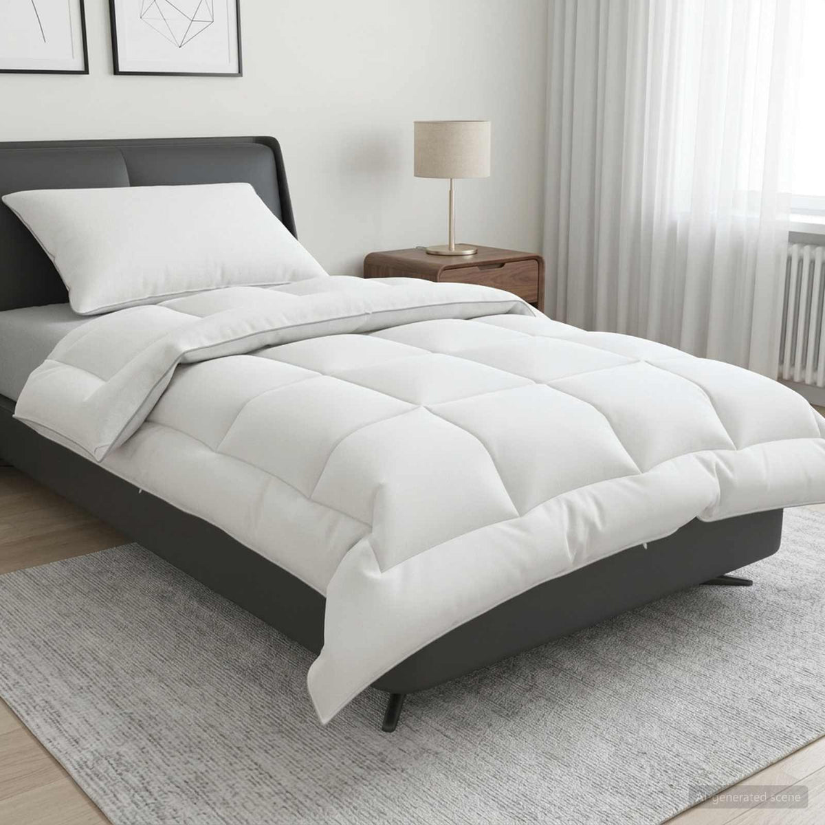 Dekbed en Kussen Set 2 st 150x200 cm Winter 450 GSM Wol Wit is nu te koop bij PeponiXL, paradijselijk wonen!
