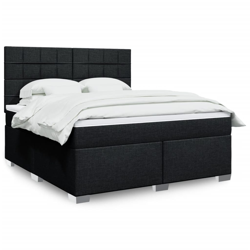 Boxspring met matras stof zwart 180x200 cm is nu te koop bij PeponiXL, paradijselijk wonen!