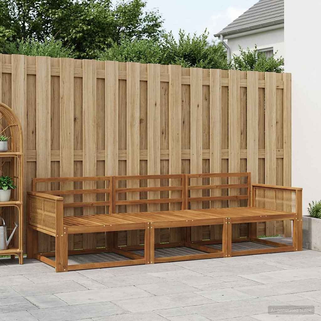 Buiten bankenset 3 pcs Naturel Massief Acaciahout is nu te koop bij PeponiXL, paradijselijk wonen!