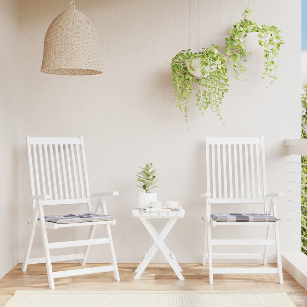Tuinstoelkussens 2 st 50x50x4 cm oxford stof ruitpatroon grijs is nu te koop bij PeponiXL, paradijselijk wonen!