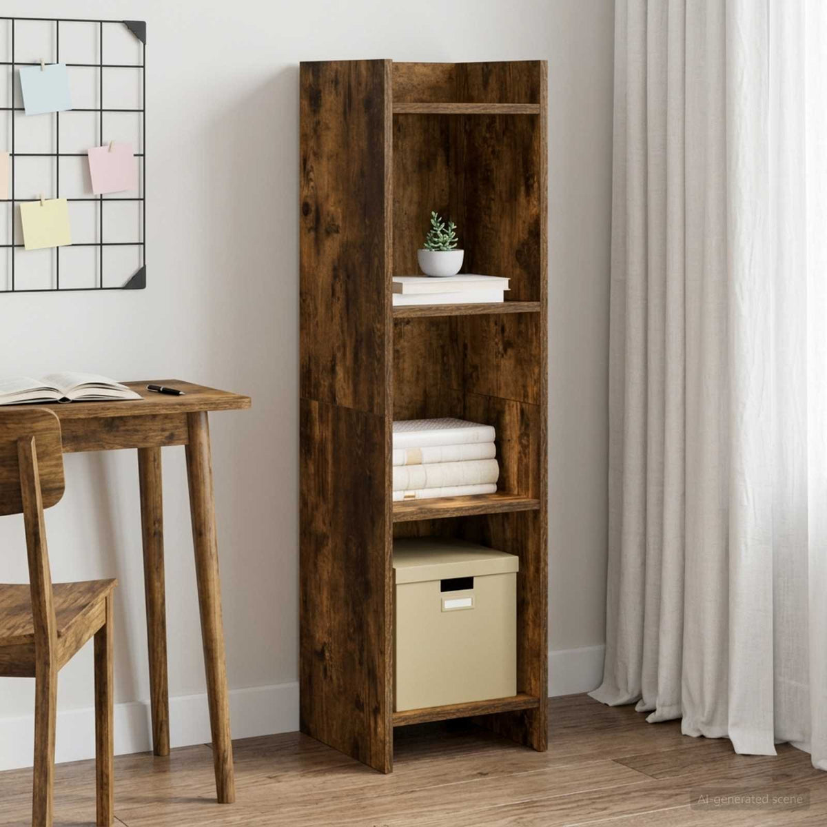 Boekenkast Gerookt eiken 30 x 30 x 111 cm Bewerkt hout is nu te koop bij PeponiXL, paradijselijk wonen!