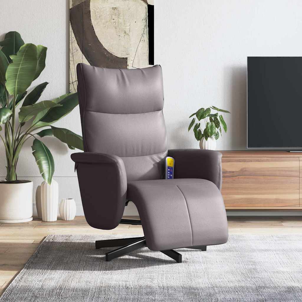 Massagestoel verstelbaar met voetensteun kunstleer grijs is nu te koop bij PeponiXL, paradijselijk wonen!