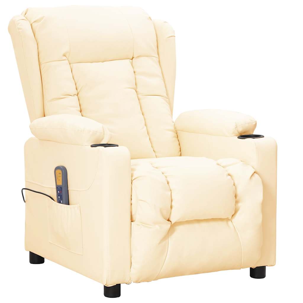 Massagestoel kunstleer crèmekleurig is nu te koop bij PeponiXL, paradijselijk wonen!