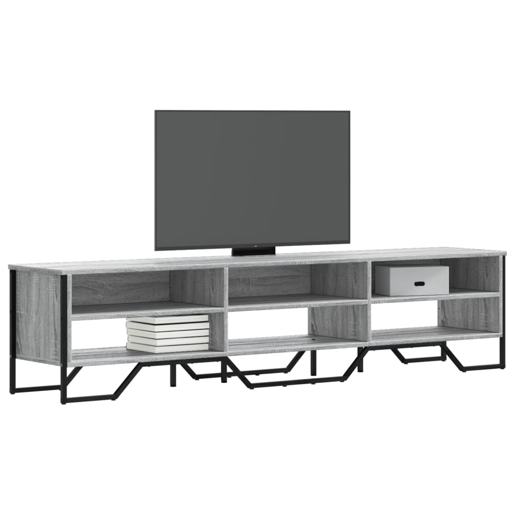 Tv-meubel 180x34x41 cm bewerkt hout grijs sonoma eikenkleurig is nu te koop bij PeponiXL, paradijselijk wonen!