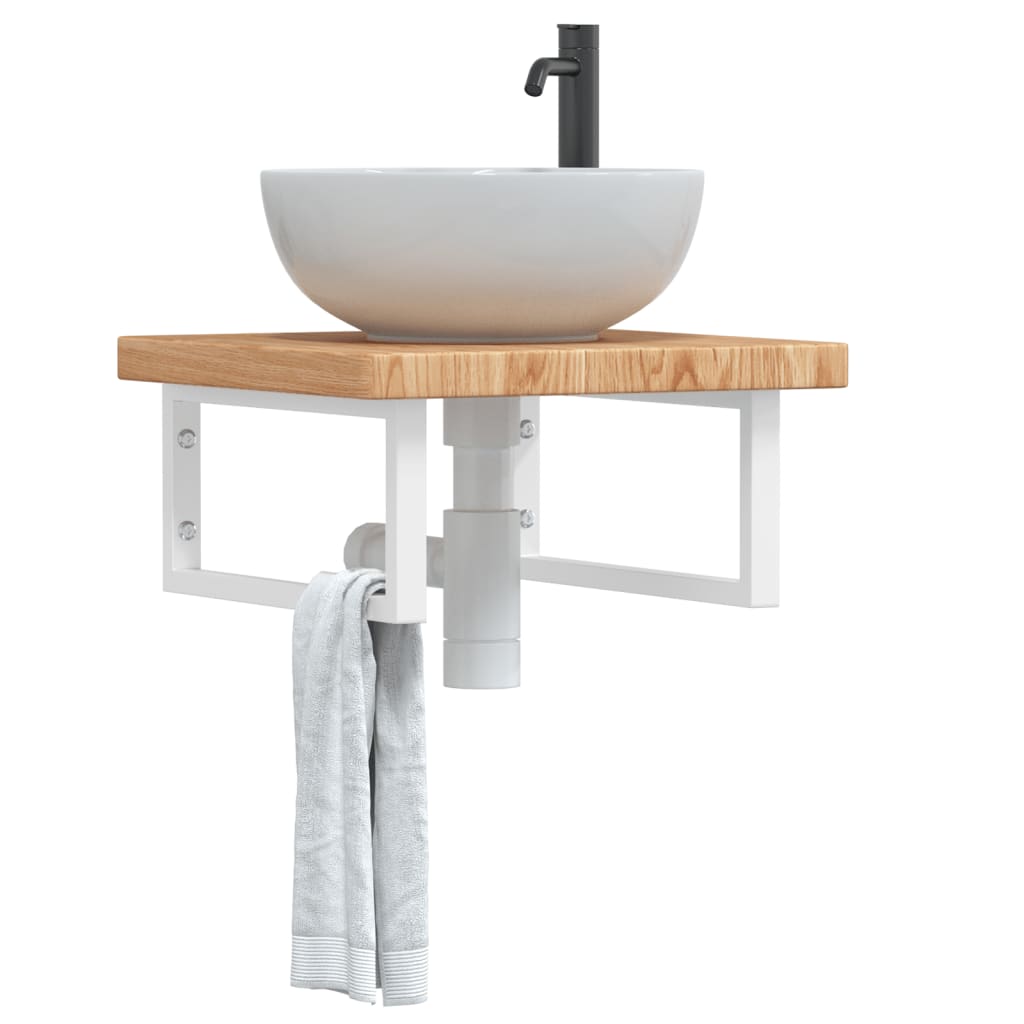 Badkamer wandschap staal en massief eikenhout is nu te koop bij PeponiXL, paradijselijk wonen!