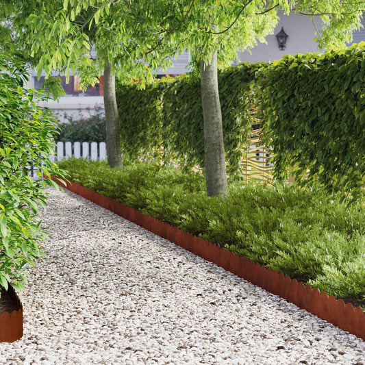 Gazonrand 10 pcs 103 x 20 cm Staal Roestig is nu te koop bij PeponiXL, paradijselijk wonen!