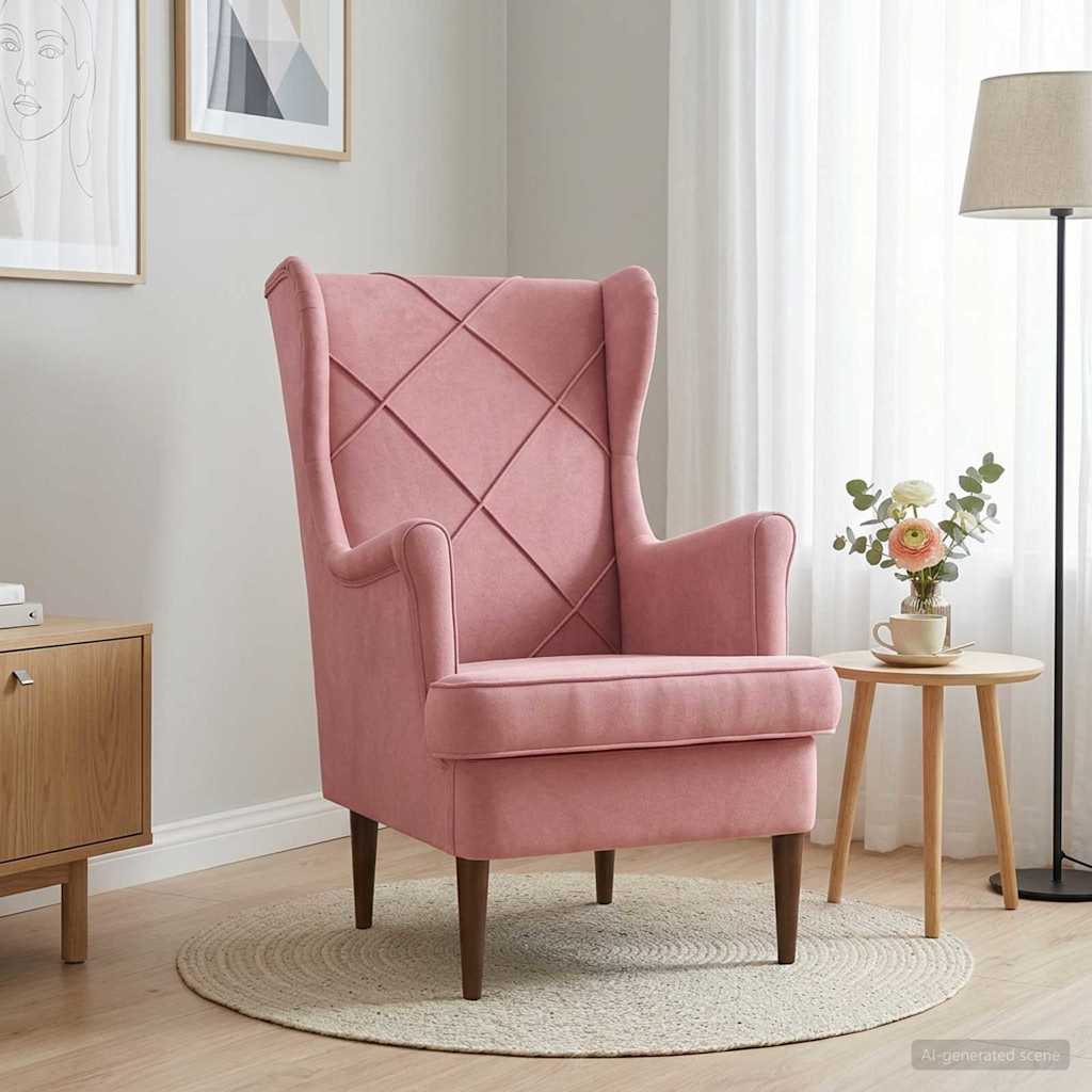 Fauteuil Roze Fluweel is nu te koop bij PeponiXL, paradijselijk wonen!