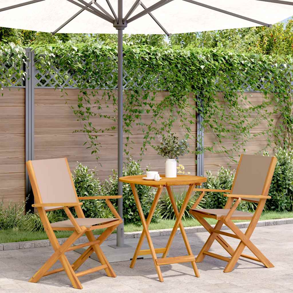 3-delige Bistroset stof en massief hout taupe is nu te koop bij PeponiXL, paradijselijk wonen!
