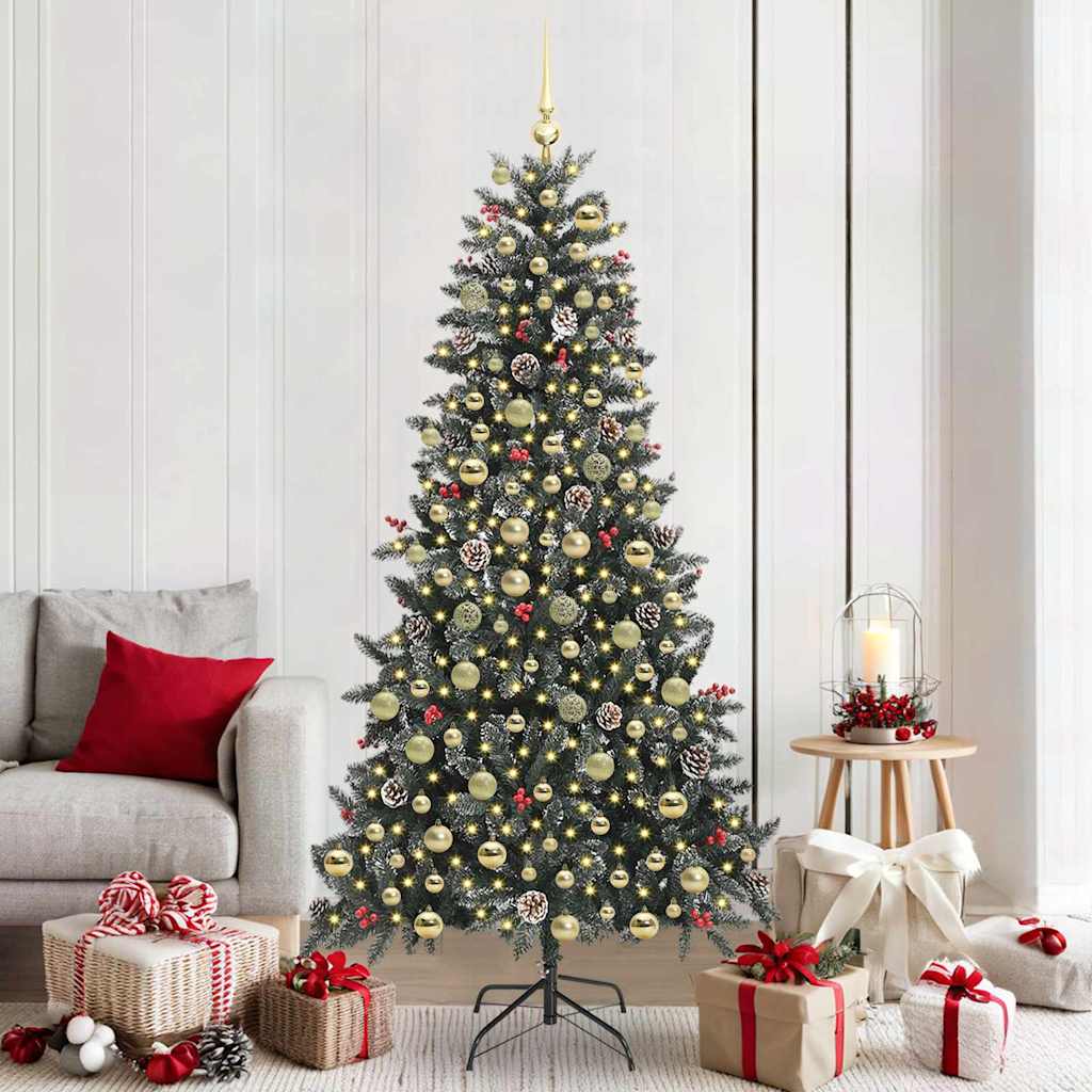 Kunstkerstboom met 300 LED Groen 210 cm PVC en Plastic en Staal is nu te koop bij PeponiXL, paradijselijk wonen!