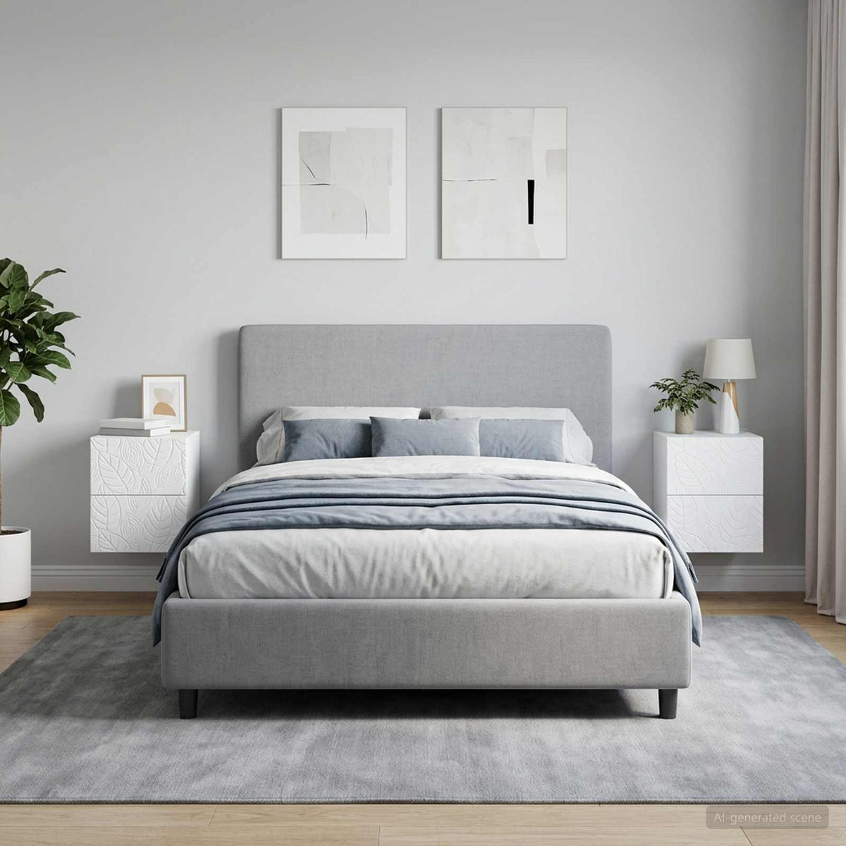 Wandbeugel Bedkast 2 pcs Wit 34,5 x 33 x 40 cm Bewerkt hout is nu te koop bij PeponiXL, paradijselijk wonen!
