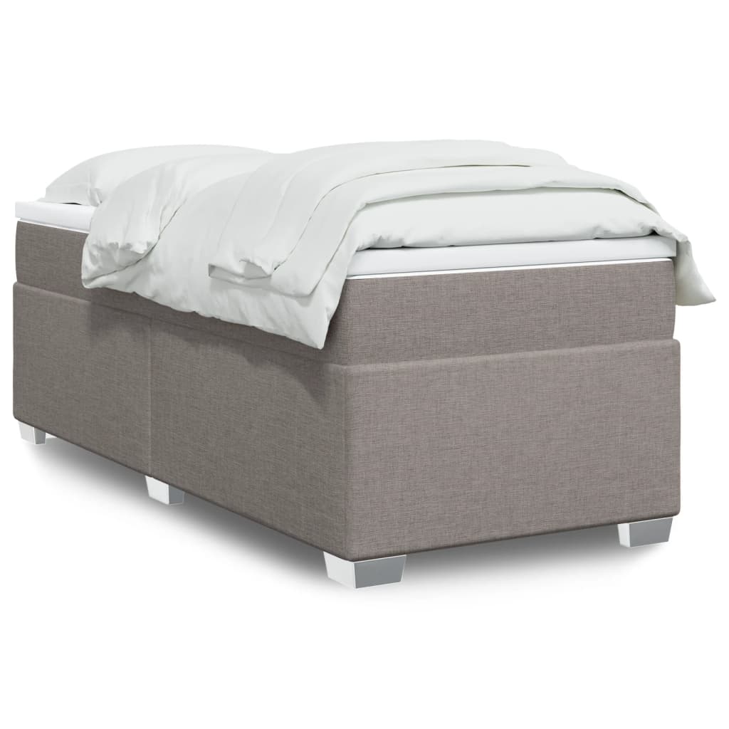 Boxspring met matras stof taupe 80x200 cm is nu te koop bij PeponiXL, paradijselijk wonen!