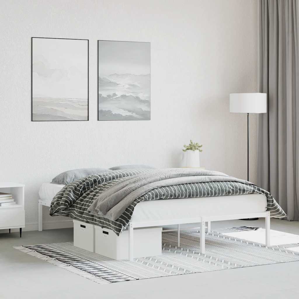 Bedframe metaal wit 135x190 cm is nu te koop bij PeponiXL, paradijselijk wonen!