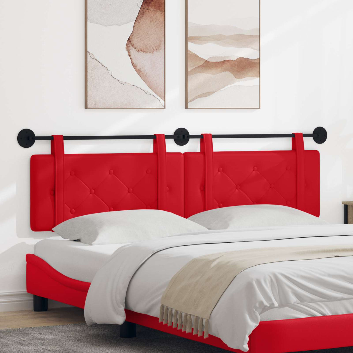 Hangend hoofdbord Rood Kunstleer is nu te koop bij PeponiXL, paradijselijk wonen!