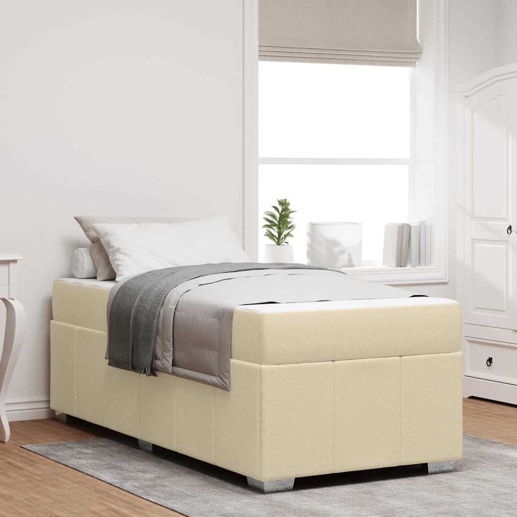 Bedframe met matras Crème 90 x 190 cm Stof is nu te koop bij PeponiXL, paradijselijk wonen!