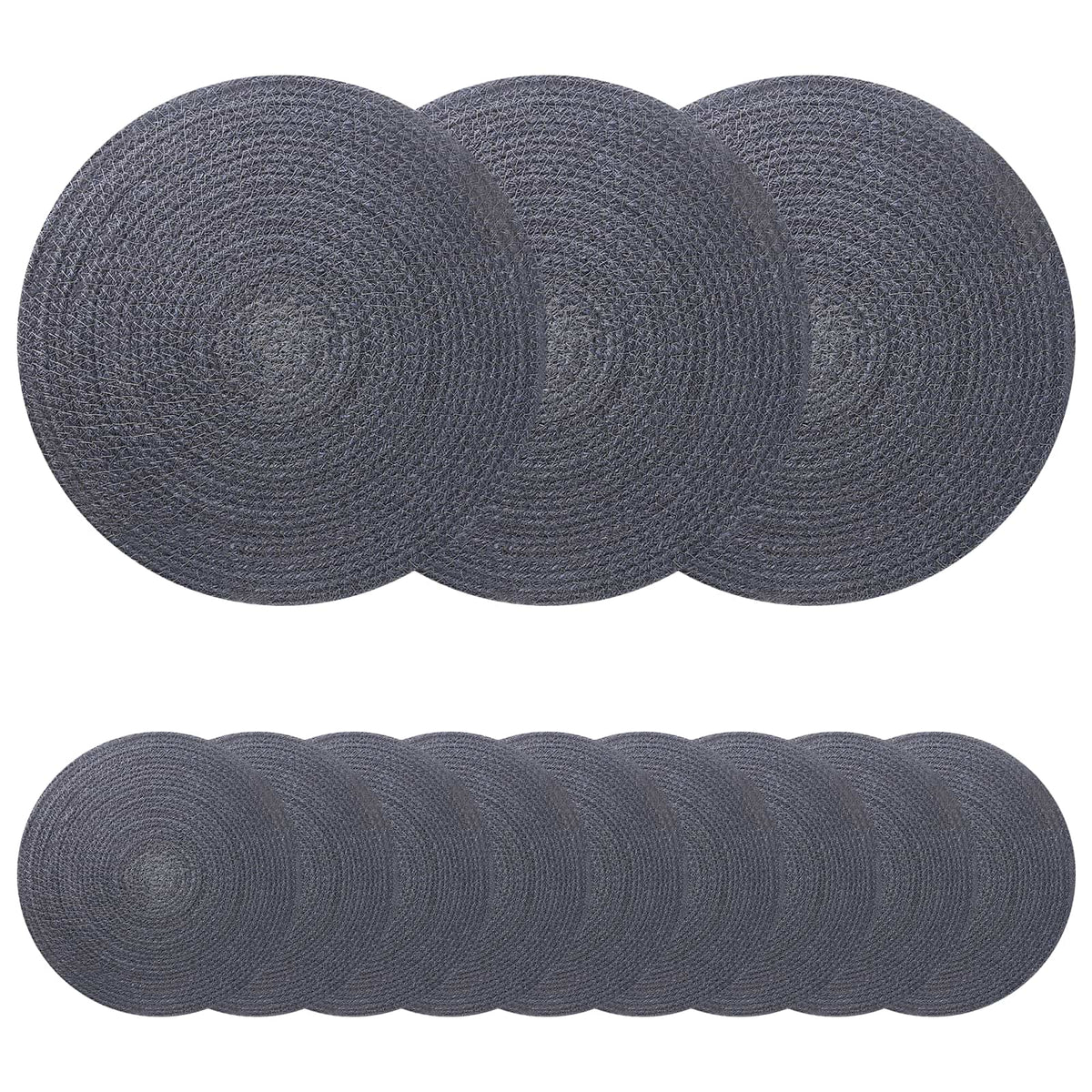 Jute placematten 12 st Donkergrijs 100% Tossa Jute is nu te koop bij PeponiXL, paradijselijk wonen!